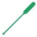 A green plastic paddle with a handle.