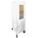 A white Curtron bun pan rack cover with a window.