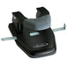 A black and gray Swingline 2-7 hole punch with a comfort handle.