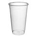 A clear plastic Fabri-Kal cup with a clear rim.