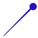 A blue pin with a round blue disc on the end.