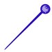 A blue disc pick with a white logo.