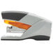A grey and orange Swingline Optima stapler.