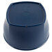 A navy blue plastic bowl with a lid.