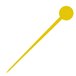 A WNA Comet yellow disc pick with a long stick and round yellow tip.