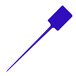 A blue plastic paddle with a long handle.