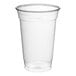 A Fabri-Kal clear plastic cup with a clear rim.