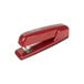 A red Swingline stapler with a black handle.