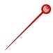 A red stick with a white circle and a red circle.