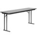 Correll ST2472PX15 24 inch x 72 inch Rectangular Gray Granite High Pressure Folding Seminar Table with Off-Set Legs