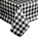 a black and white checkered tablecloth