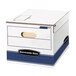 Bankers Box 0007101 12 inch x 15 inch x 10 inch White/Blue Letter/Legal Sized File Storage Box - 12/Case