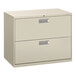 HON Brigade 600 Series 36" x 19 1/4" x 28 3/8" Light Gray Two-Drawer Lateral Filing Cabinet Main Thumbnail 1