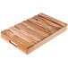 A Tablecraft acacia wood crate with handles.