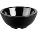 A black Tablecraft melamine ramekin with a curved design.
