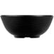 A black Tablecraft melamine ramekin with a black rim.