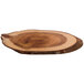 A Tablecraft acacia wood oval serving board on a table.