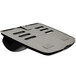 A black plastic Fellowes laptop riser with a curved edge.