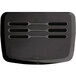 A black rectangular Fellowes laptop riser with many holes on it.