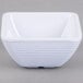 A white square Tablecraft ramekin with a curved design.