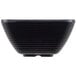 A black square Tablecraft ramekin with ribbed sides.