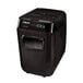 A black Fellowes AutoMax 200C paper shredder.