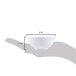 A hand holding a Tablecraft white round ribbed melamine ramekin.