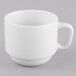 A Libbey white porcelain mug with a handle.