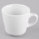 A Libbey Porcelana white coffee cup with a handle.