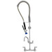 Fisher 34460 Backsplash Mounted Pre-Rinse Faucet with 8 inch Centers, 12 inch Add-On Faucet, and Wall Bracket