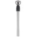 A silver metal upright with a black cap.