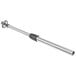 A metal rod with a black handle, a stainless steel pipe.