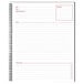 A black linen-covered Cambridge business notebook with a spiral binding and lined pages.