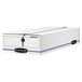 Fellowes 00002 Banker's Box 9 inch x 23 inch x 4 inch Check / Deposit Slip Storage Box with String & Button Closure - 12/Case