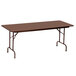 Correll CF1860PX01 18 inch x 60 inch Rectangular Walnut High Pressure Heavy Duty Folding Table