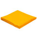 A folded gold rectangular Intedge table cover.