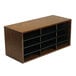 A Fellowes medium oak particle board desktop sorter with 12 sections.