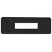 A white rectangular object with a black rectangle and white text.