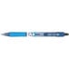 A Pilot B2P blue pen with a blue cap.