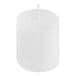 A white Leola votive candle.