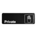 A black rectangular sign with white text that says "Private"