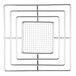 A Clipper Mill chrome plated iron square wire basket with a square grid pattern.
