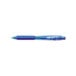 A Pentel blue ballpoint pen with a blue cap.