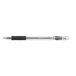 A close up of a Pilot EasyTouch black and silver pen.