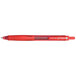 A red Pilot G-Knock pen with a clear cap.