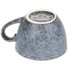 A grey 10 Strawberry Street Biseki stoneware cup with a handle and white rim.