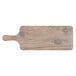 A Thunder Group Sequoia faux wood melamine serving board with a handle.