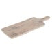 A Thunder Group Sequoia faux wood melamine serving board with a handle.