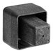 A black square Vollrath caster plug with a hole in it.