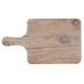 A Thunder Group Sequoia faux wood melamine serving board with a handle.